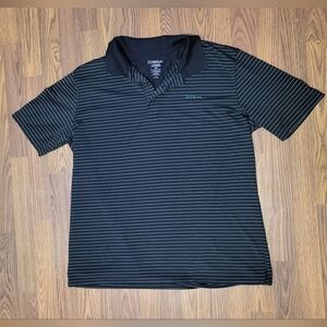 Wilson Men’s Large Black & Green Striped Performance Polo Shirt Golf Casual B95